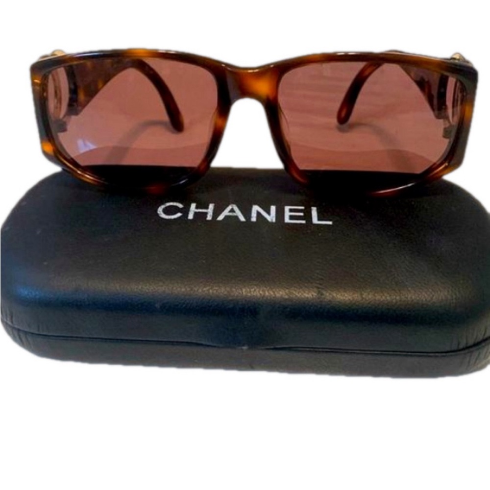 Chanel Brown Sunglasses with Gold Logo